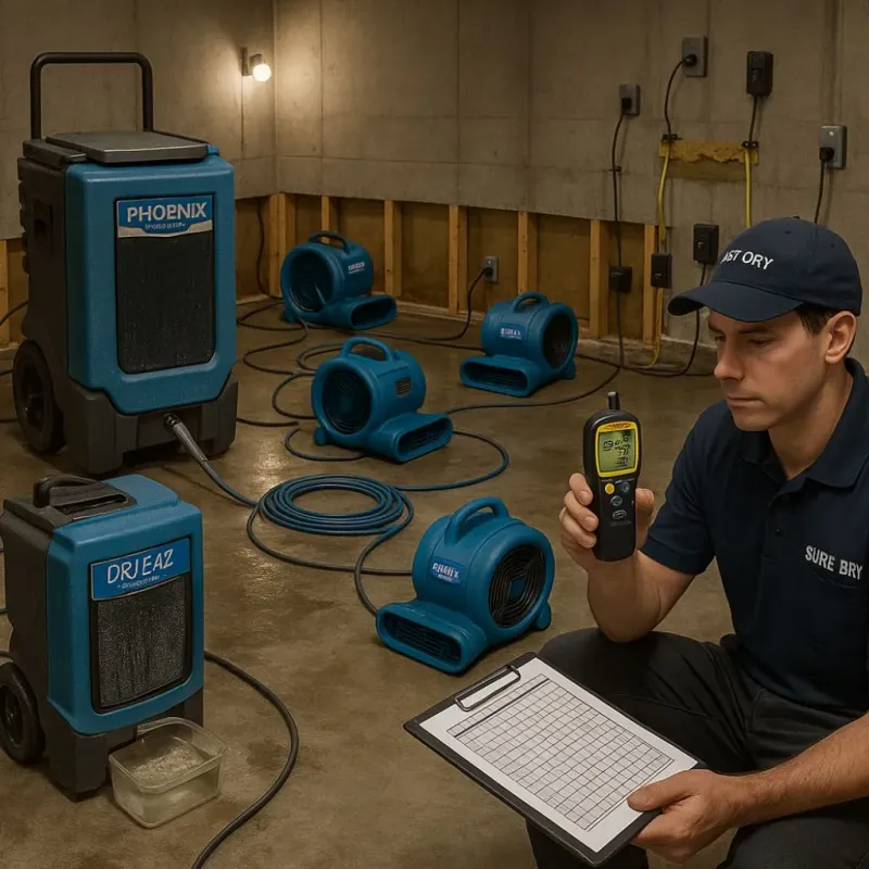 Structural Drying and Dehumidification process in Copley, OH